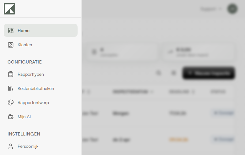Sidebar menu