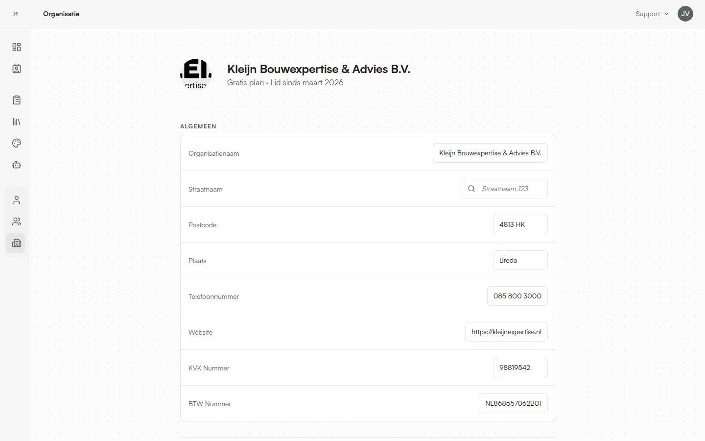 Organization settings
